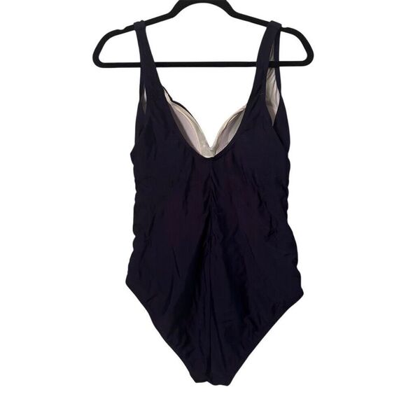 Sun & Sea Women's 12 Navy Blue One-Piece Swimsuit Ruched size 12 - Picture 6 of 9